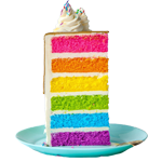Rainbow Cake Slice 