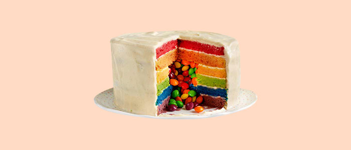 Rainbow Cake Slice 